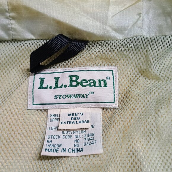 L.L. Bean Vintage Stowaway Gore-Tex Men’s XL Teal Nylon Windbreaker Rain Jacket - Picture 3 of 7